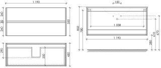 Подвесная тумба под раковину Sancos Urban UR120-1W 120см белый глянец